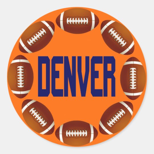 DENVER FOOTBALL CIRCLE CLASSIC ROUND STICKER