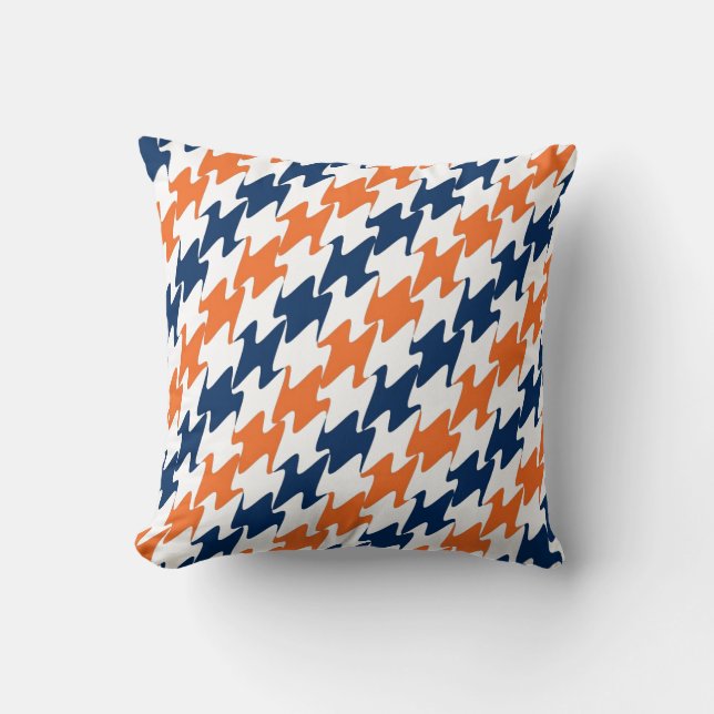 Denver Football Orange Blue & White Team Colours Cushion (Front)