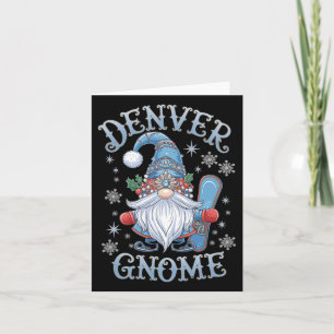 Denver Gnome Christmas Cheer Snowboarding Fun Card
