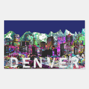 Denver graffiti rectangular sticker