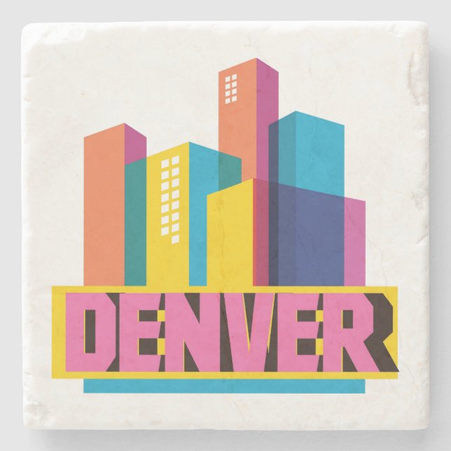 Denver In Design Stone Coaster (Front)