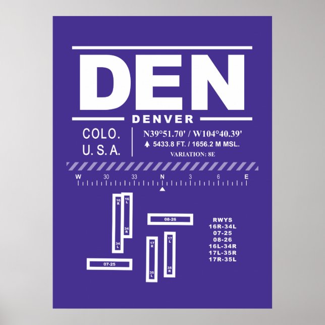 Denver International Airport DEN Poster (Front)