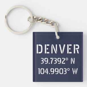 Denver Latitude Longitude Key Ring