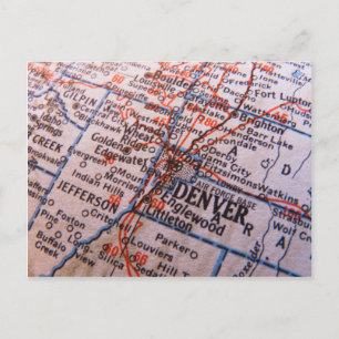 Denver Map Postcard