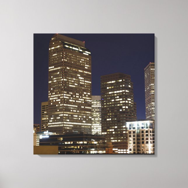 Denver Night Skyline Canvas Print (Front)