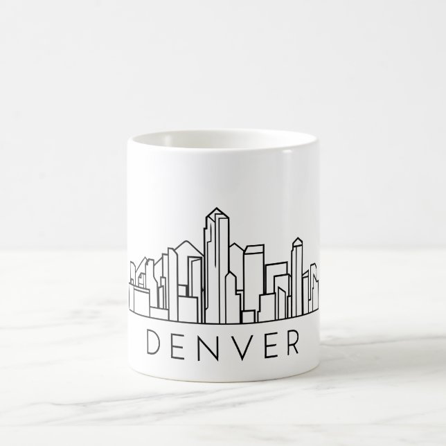 Denver Skyline – Cityscape Design Coffee Mug (Center)