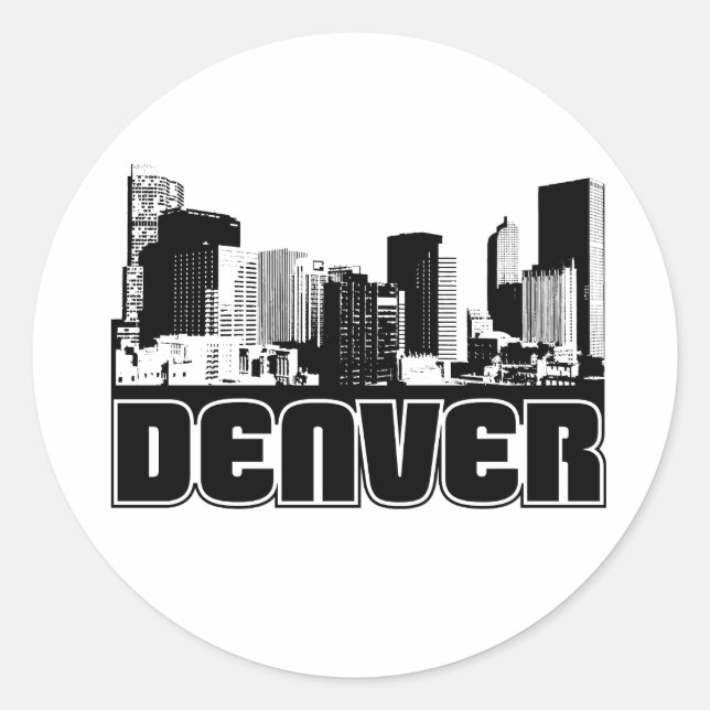 Denver Skyline Classic Round Sticker (Front)