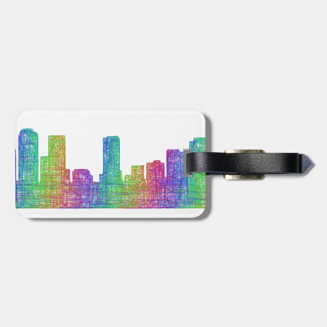Denver skyline luggage tag (Back Horizontal)