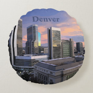 Denver Skyline Round Cushion