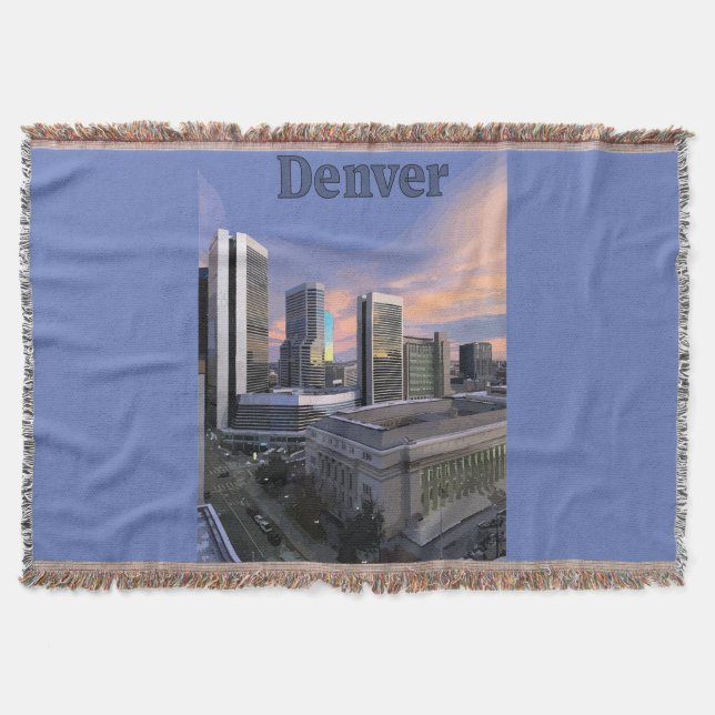 Denver Skyline Throw Blanket (Front)