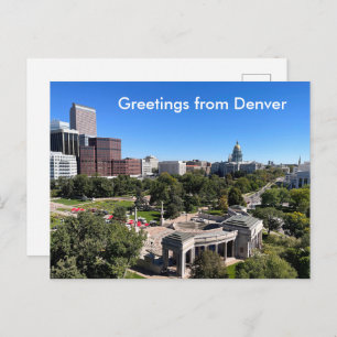Denver Skyline View Capitol Building Personalize Postcard