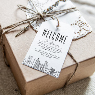 Denver Skyline   Welcome Message Gift Tags