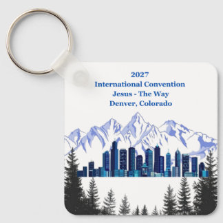 Denver Skyline Winter Key Ring