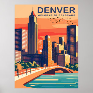 Denver, Southplatte River, Colorado, Travel  Poster