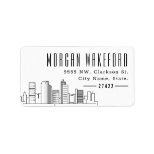 Denver Stylised Skyline Large Label