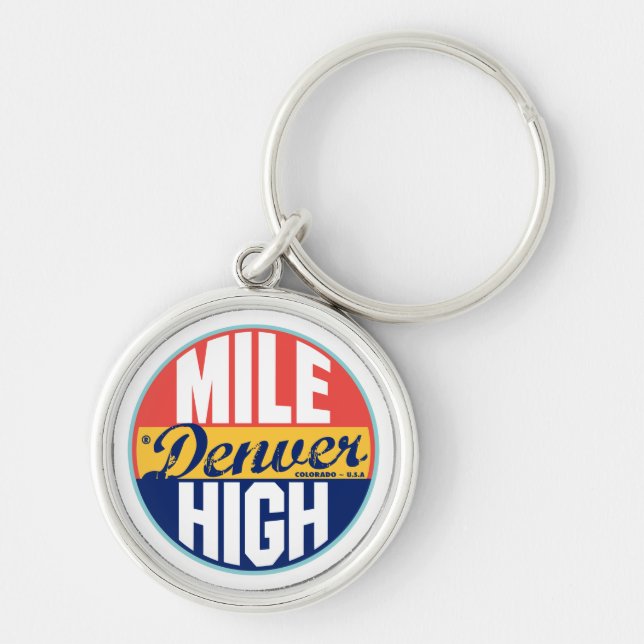 Denver Vintage Label Key Ring (Front)