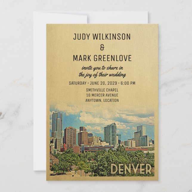 Denver Wedding Invitation Colorado (Front)