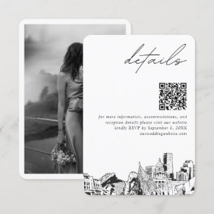 Denver Wedding Modern Details QR Code Enclosure Card