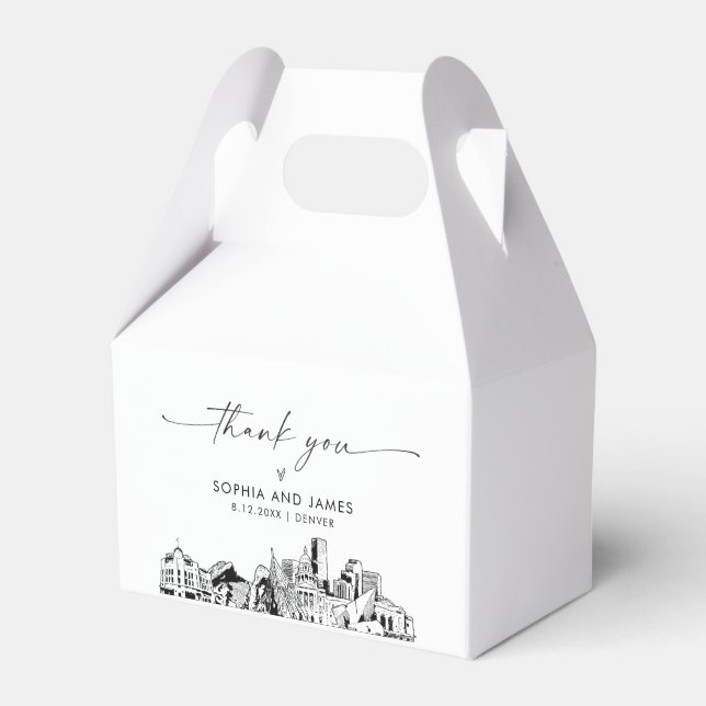 Denver Wedding Personalised Favour Box (Front Side)