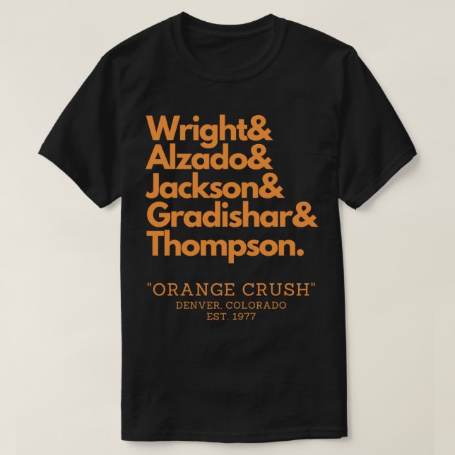 Denvers Orange Crush Defence T-Shirt (Design Front)