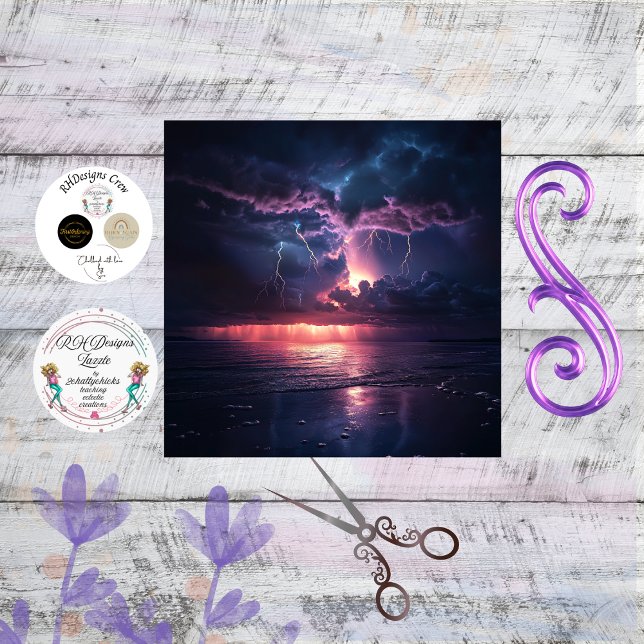 Deocupage Ocean Storm LIghtening Sunset Scene Tissue Paper (Creator Uploaded)