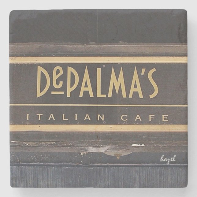 DePalma's, Athens, Georgia. Marble Stone Coaster. Stone Coaster (Front)