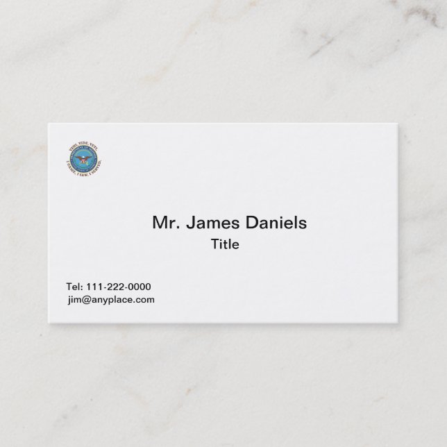 Department of Defence DOD VVV Shield Business Card (Front)