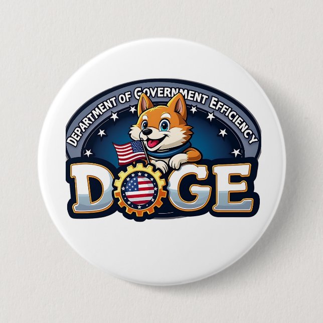 Department Of Government Efficiency Doge Dog   7.5 Cm Round Badge (Front)