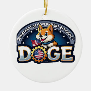 Department Of Government Efficiency Doge Dog Ceramic Tree Decoration