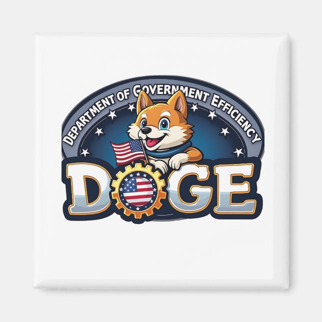 Department Of Government Efficiency Doge Dog   Magnet (Front)