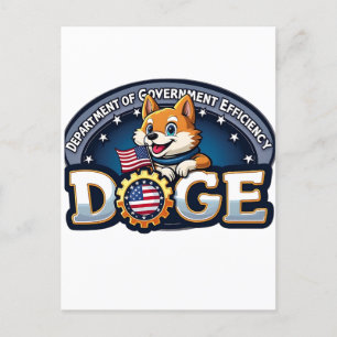 Department Of Government Efficiency Doge Dog   Postcard
