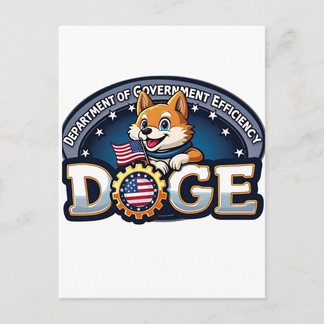 Department Of Government Efficiency Doge Dog   Postcard (Front)