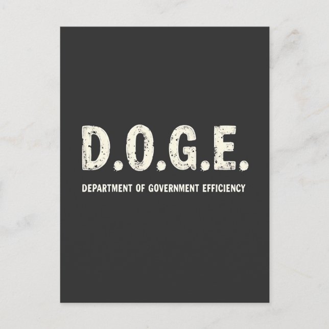 Department Of Government Efficiency Doge Dog   Postcard (Front)