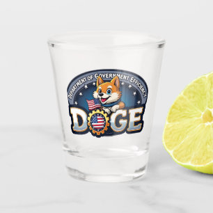 Department Of Government Efficiency Doge Dog   Shot Glass