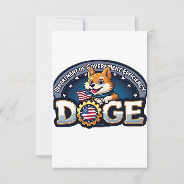 Department Of Government Efficiency Doge Dog   Thank You Card (Front)
