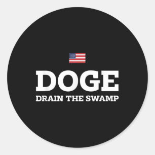 Department Of Government Efficiency Doge Drain Classic Round Sticker