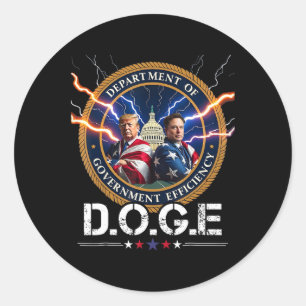 Department Of Government Efficiency Doge Trump 47t Classic Round Sticker