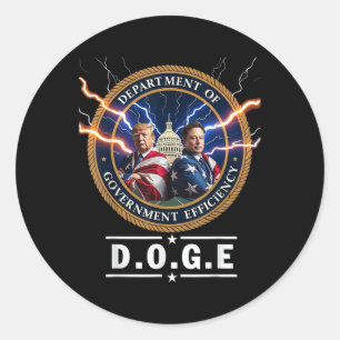 Department Of Government Efficiency Doge Trump Classic Round Sticker
