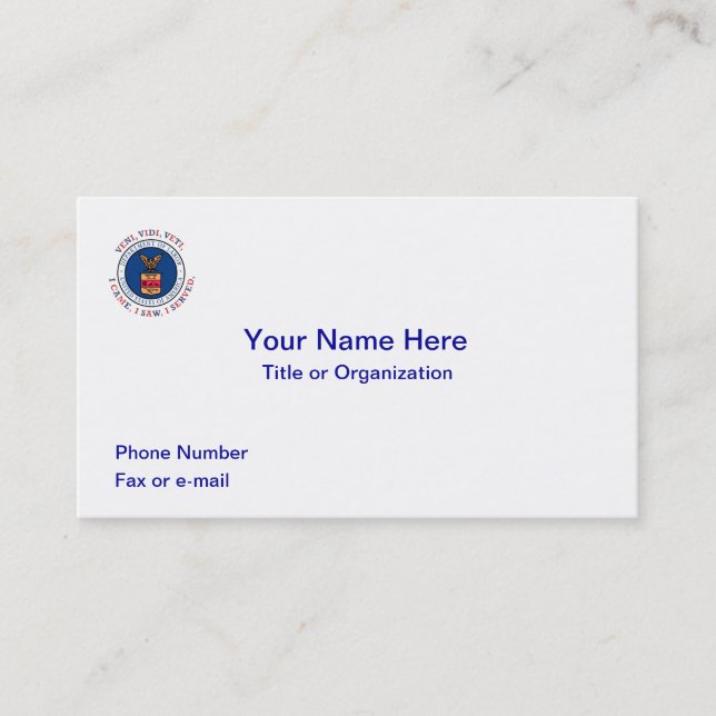DEPARTMENT OF LABOR VVV Shield Business Card (Front)