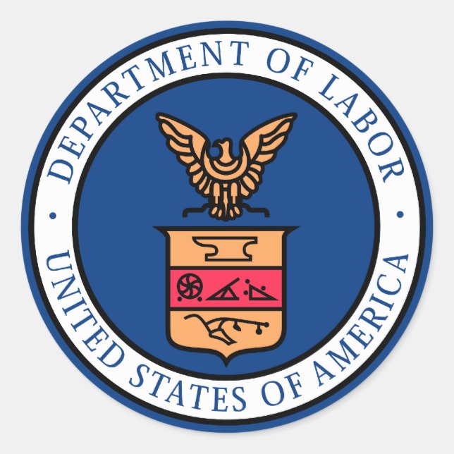 Department of Labour Classic Round Sticker (Front)