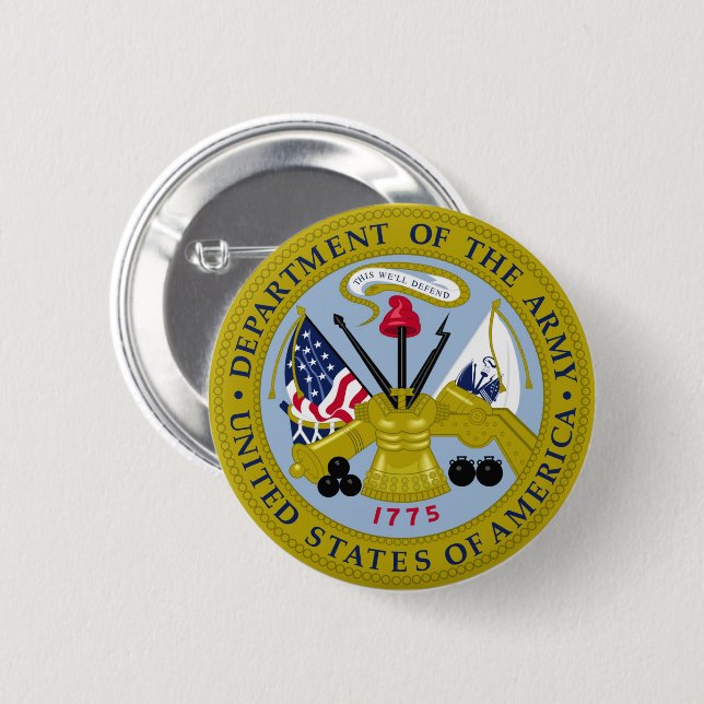 Department of the Army Round Button (Front & Back)