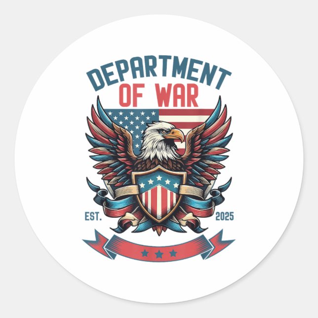 Department Of War Established 2025 Dow  Classic Round Sticker (Front)