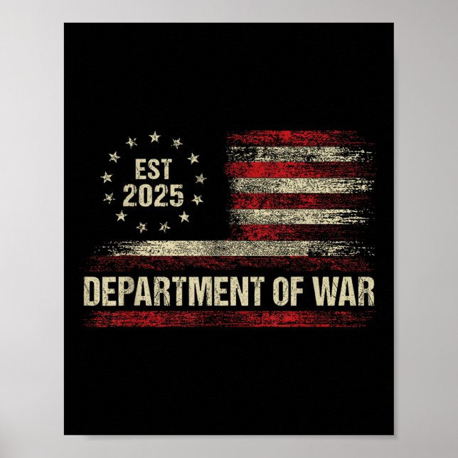 Department Of War Established 2025 Re-established  Poster (Front)