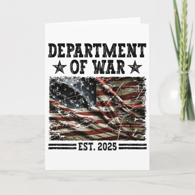Department Of War Usa Camouflage Flag Department O Card (Front)