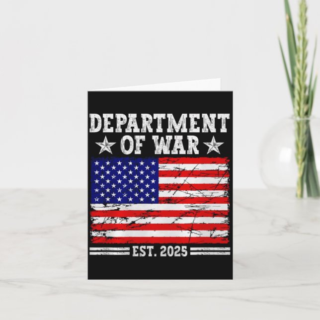 Department Of War Usa Camouflage Flag Department O Card (Front)