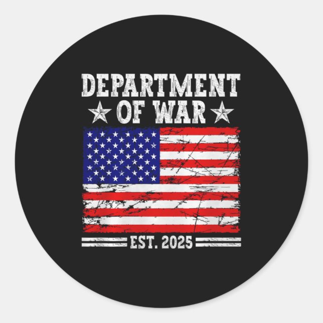 Department Of War Usa Camouflage Flag Department O Classic Round Sticker (Front)