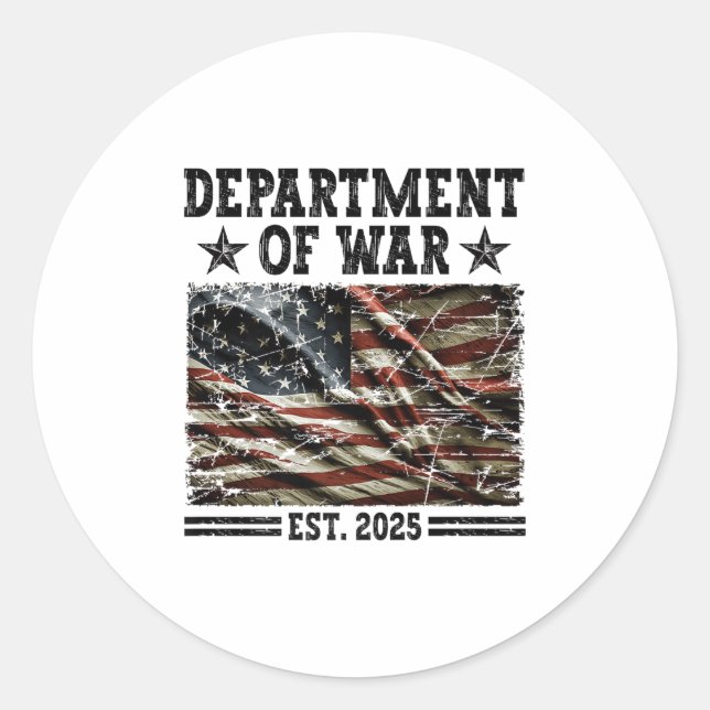 Department Of War Usa Camouflage Flag Department O Classic Round Sticker (Front)