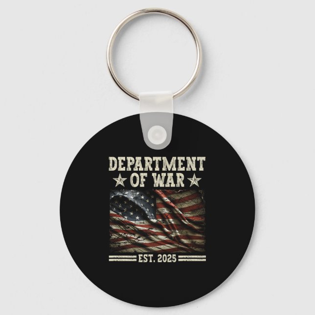Department Of War Usa Camouflage Flag Department O Key Ring (Front)