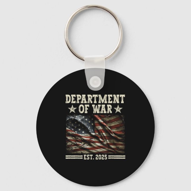 Department Of War Usa Camouflage Flag Department O Key Ring (Front)