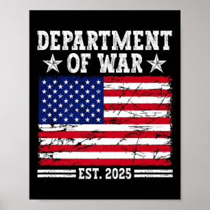 Department Of War Usa Camouflage Flag Department O Poster